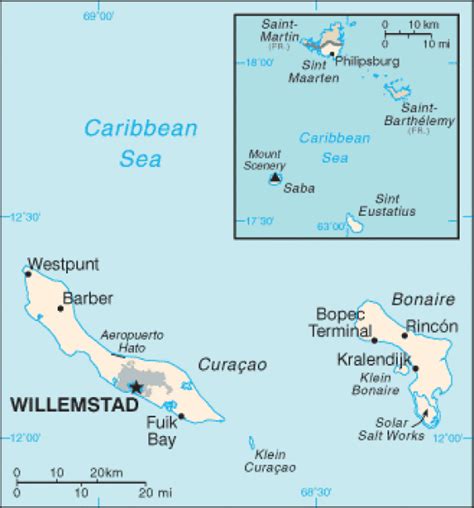 curacao map terrain area  outline maps  curacao countryreports countryreports