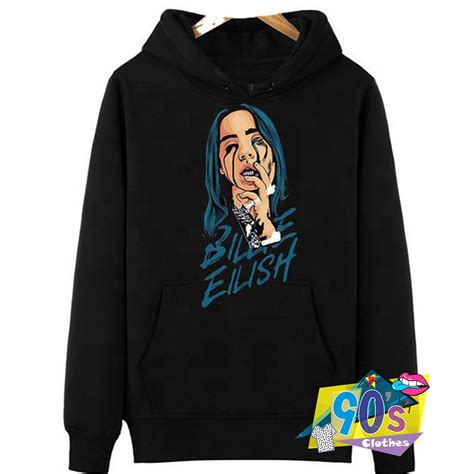 billie eilish crying face graphic hoodie sclothescom