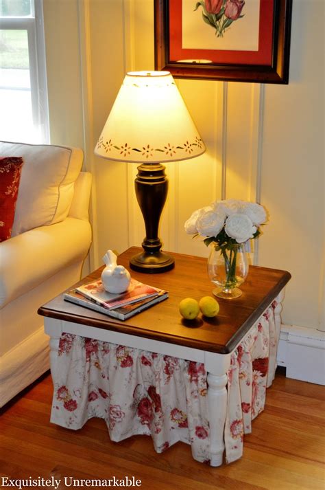 easy cottagecore skirted table tutorial exquisitely unremarkable
