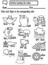 English Ingles Worksheets Color Para Corresponding Colores Each Los Figure Activities Con Actividades Niños Primaria Inglés Crianças Kids Vocabulary  sketch template