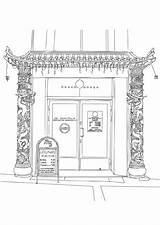Chinese Restaurant Coloring Large Edupics sketch template