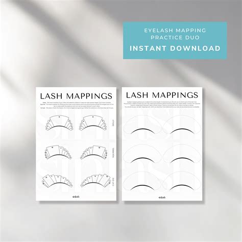 downloadable eyelash mapping practice sheet duo etsy