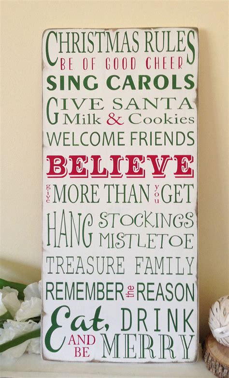 Christmas Rules Typography Word Art Pinpoint