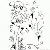Coloring Pikachu Pages Misty Coloring4free Related Posts sketch template