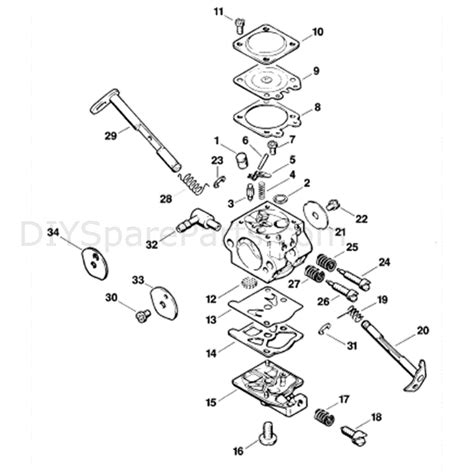 stihl ms  chainbsaw ms parts diagram carburetor wt  wt