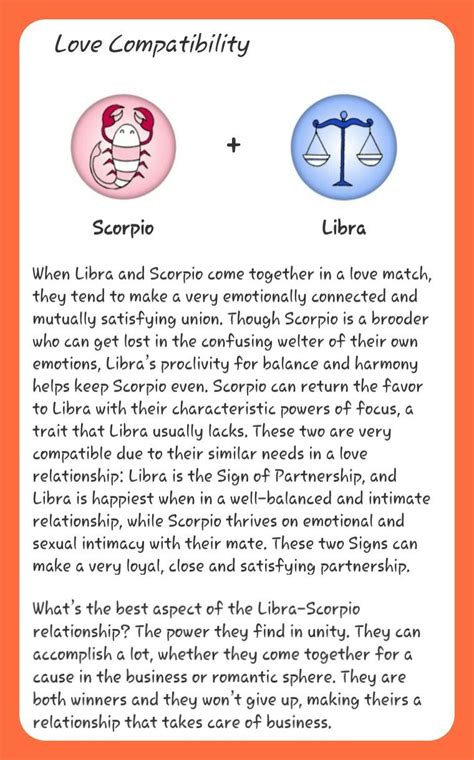 Scorpio ♡ Libra Love Compatibility Libra Zodiac Facts