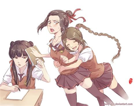 high school mai azula and ty lee avatar anime e personagens de anime