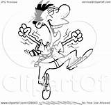 Energetic Outline Businessman Jumping Clip Toonaday Royalty Illustration Cartoon Rf sketch template
