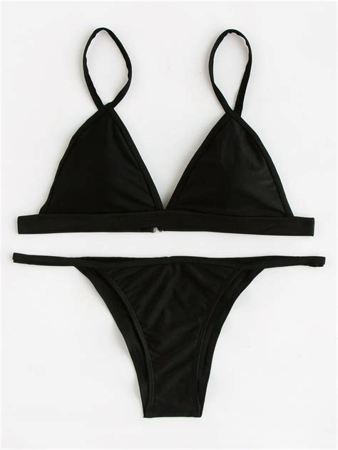 Shop Beach Triangle Bikini Set Online Shein Offers Beach Triangle