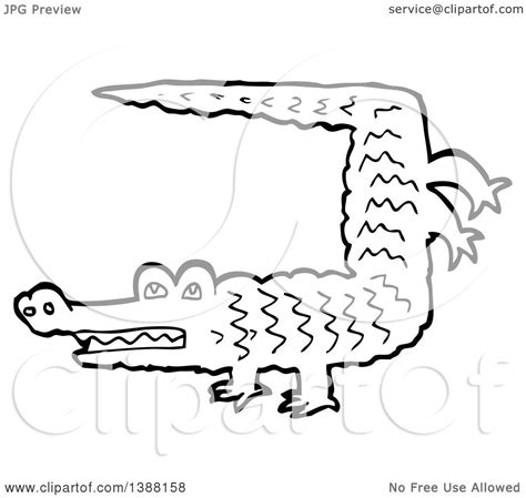 clipart of a black and white lineart crocodile or alligator doing a hand stand royalty free