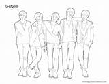 Coloring Shinee Kpop Pages Lineart Color Deviantart Printable Group Print Getcolorings Colorings sketch template