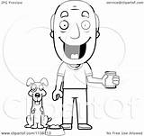 Clipart Feeding Senior Dog Happy Man His Cory Thoman Outlined Coloring Vector Cartoon 2021 sketch template