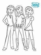 Spirit Riding Girls Coloring Pages Printable Print Adults Kids sketch template
