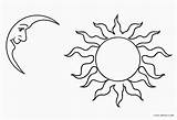 Sol Sonne Cool2bkids Mond Paintingvalley Effortfulg Coloringway sketch template
