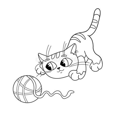 important inspiration cat coloring pages ball