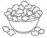 Popcorn Coloring Drawing Bowl Pages Food Clipart Line Cat Clip Cliparts Sketch Kids Box Becuo Print Draw Appetizers Doodle Drawings sketch template