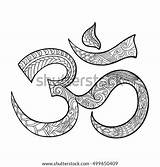 Ohm Symbol Indian Hand Diwali Drawn Vector Om Spiritual Sign Isolated Coloring Outline Zentangle Background Details High Shutterstock Illustration Style sketch template