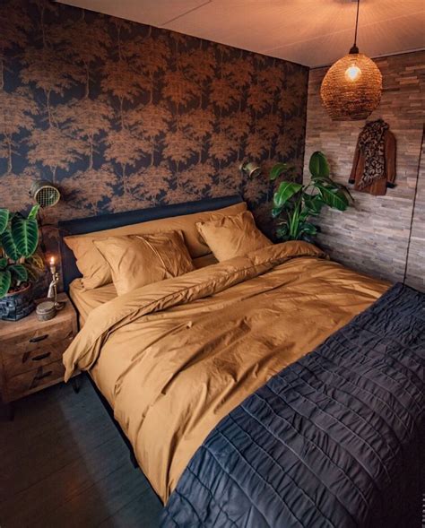 slaapkamergoudpalmbehang bohemian bedroom decor home decor bedroom bedroom diy interior