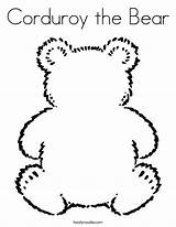 Bear Coloring Teddy Corduroy Brown Pages Body Parts Printables Bears Printable Color Picnic Blank Twistynoodle Kids Print Noodle Beary Much sketch template
