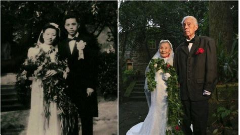 couple recreates wedding photos 70 years later