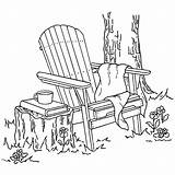 Coloring Clipart Pages Adirondack Wood Chair Chairs Rubber Stamps Stamp Colouring Book Antics Inky Mounted Anonymous Embroidery Books Joann Clipground sketch template