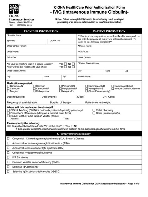 Cigna Ivig Auth Fill Out And Sign Online Dochub