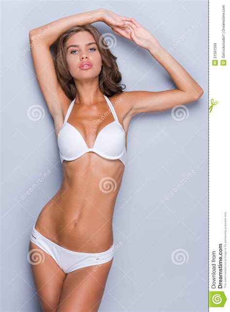 confident in her perfect body stock image image of