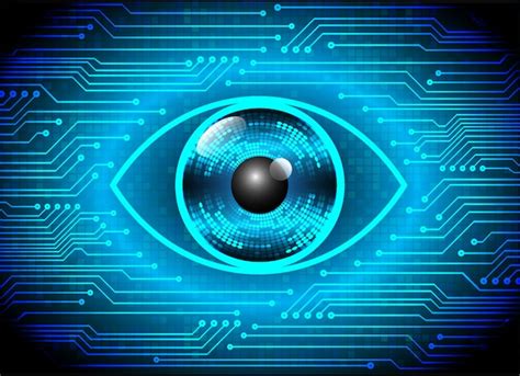Fondo De Concepto De Tecnología Futura De Circuito Azul Cyber Eye