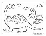 Coloring Dinosaur Baby Preschoolers Diplodocus sketch template