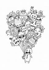 Doodle Coloring Pages Kids sketch template