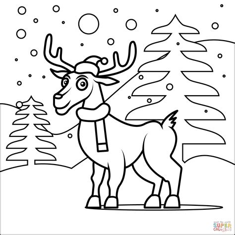 christmas reindeer coloring page  printable coloring pages