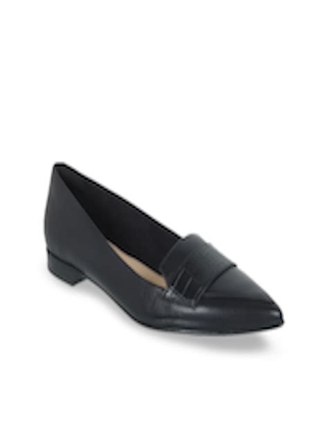 buy clarks women black solid leather formal loafers formal shoes  women  myntra