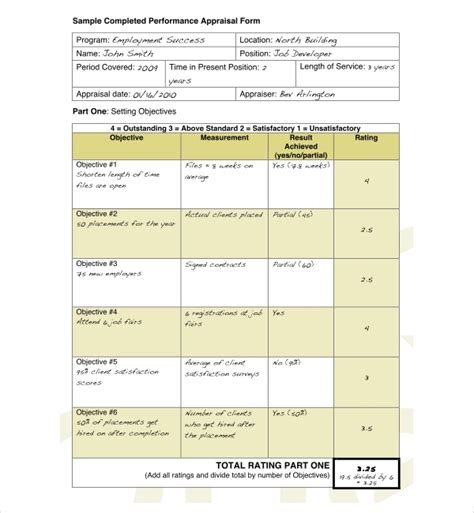 sample employee appraisal forms   word excel