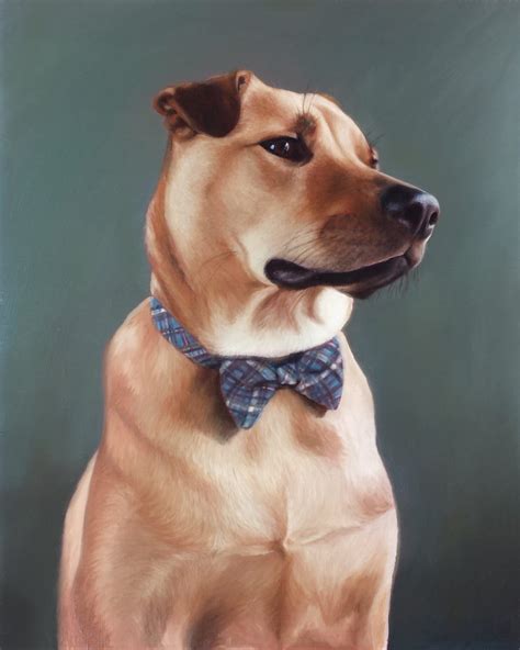 custom pet portrait oil painting commissioned painting dog