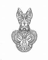 Bastet Tatuaje sketch template