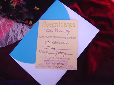 gift certificates accentuates clothing