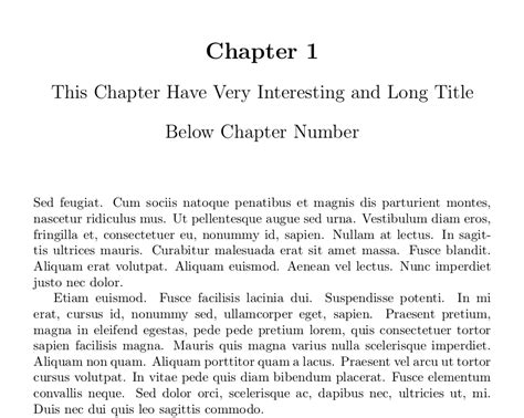 spacing chapters  long descriptive titles tex latex stack