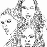 Vampires Mythical Outlines Scary Empusa sketch template