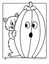 Coloring Cat Pumpkin Pages Halloween Kids Cute Printable Popular Printables Crafts Visit Adult sketch template
