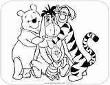 Pooh Coloring Friends Winnie Pages Group Tigger Disneyclips Piglet Eeyore Mixed Funstuff sketch template
