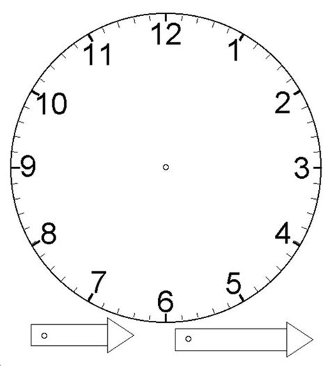 template  clock  moveable hour  minute hand laminate