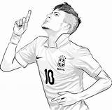 Neymar Player Psg sketch template