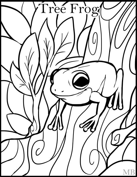 coloringpage tree frog  magicbunnyart  deviantart