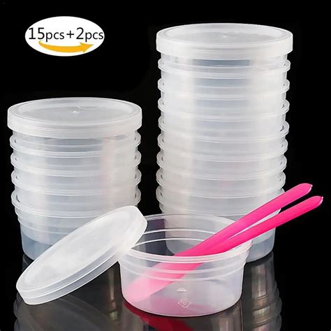 pcs clear slime containers  pcs  fit lids