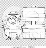 Farmer Plump Blank Standing Signs Female Outlined Coloring Clipart Vector Cartoon Thoman Cory sketch template