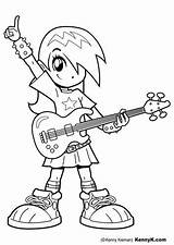 Coloring Rock Star Pages Rockstar Kids Girl Sheets Drawing Color Draw Edupics Colouring Guitar sketch template