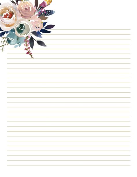 floral stationary  wedding writing paper printables etsy