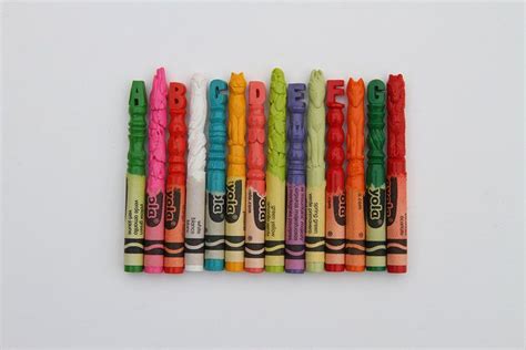 artist carves entire alphabet into set of crayons the northwest