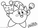 Kirby Coloring Pages Printable Magician Color Kids Print Friends Getcolorings Beam sketch template