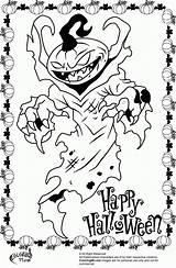 Coloring Scary Pages Printable Clown Halloween Demon Comments sketch template